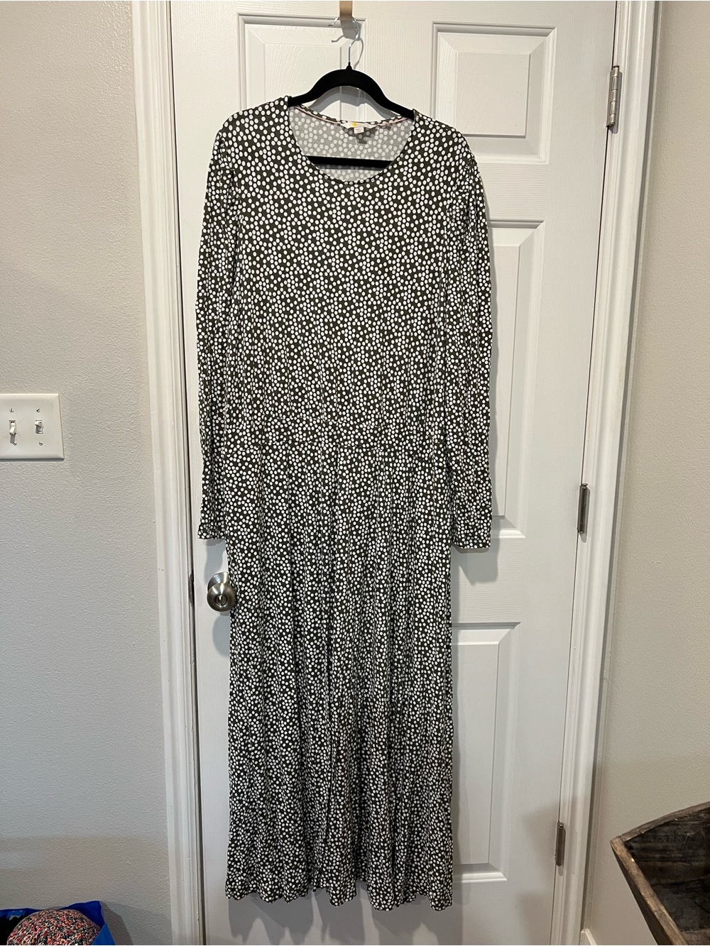 Boden Green and White Polka Dot Maxi Dress
